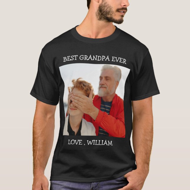 Bästa morfar-fototext någonsin i Anpassningsbarna  T Shirt (Framsida)