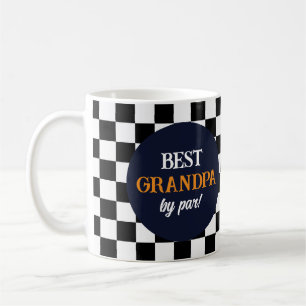 Bästa morfar Modern Black and White-Orange Kaffemugg