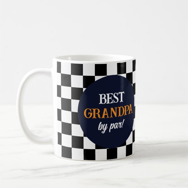 Bästa morfar Modern Black and White-Orange Kaffemugg (Vänster)