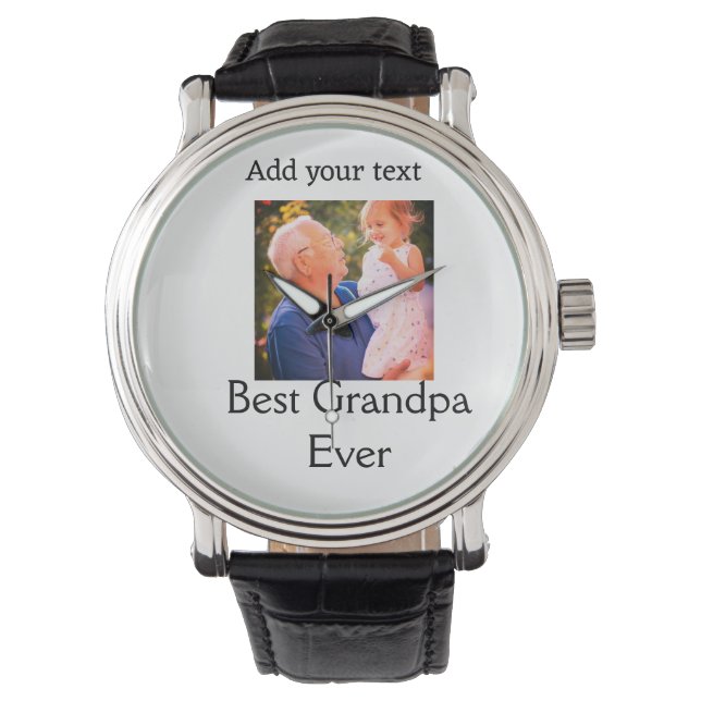 Bästa morfar, morfar, fotot av namn ger tex armbandsur (Framsida)