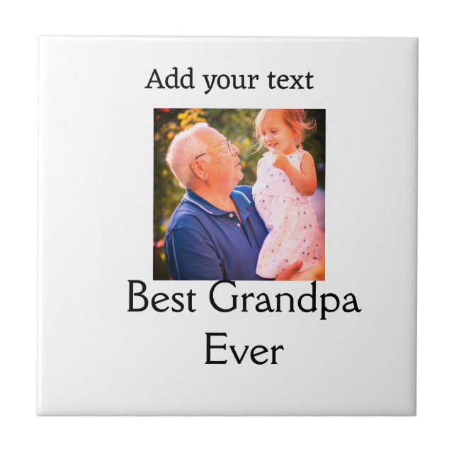 Bästa morfar, morfar, fotot av namn ger tex kakelplatta (Framsidan)