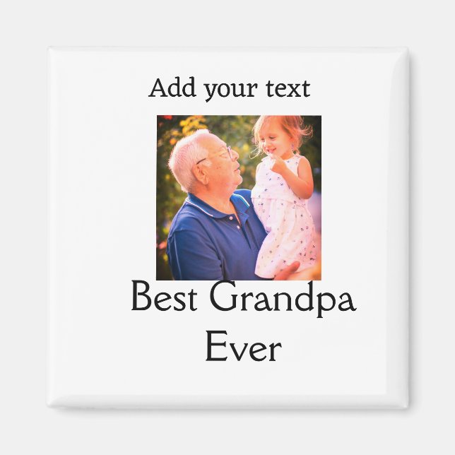 Bästa morfar, morfar, fotot av namn ger tex magnet (Framsidan)