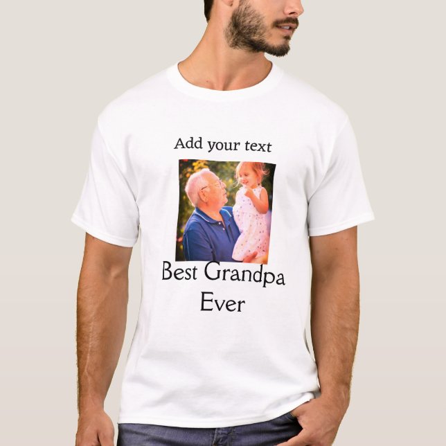 Bästa morfar, morfar, fotot av namn ger tex t shirt (Framsida)