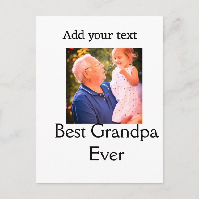Bästa morfar, morfar, fotot av namn ger tex vykort (Framsida)