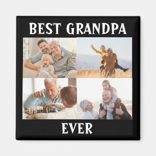Bästa morfar någonsin 4 fotokollage Skapar din ege Magnet