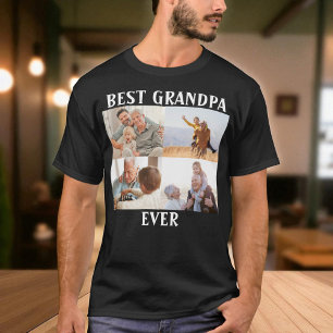 Bästa morfar någonsin 4 fotokollage Skapar din ege T Shirt
