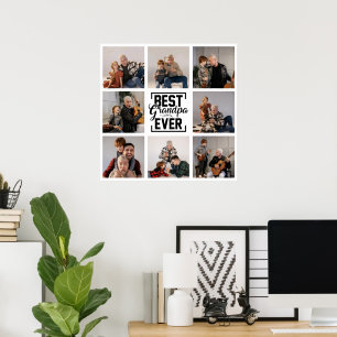 Bästa morfar någonsin, 8 fotokollage poster