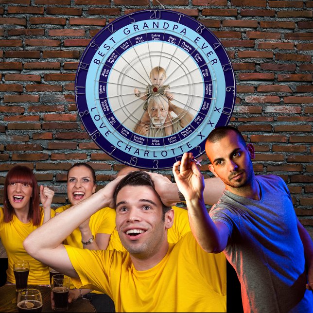 Bästa morfar någonsin | Blåblå marin Darttavla (Darts Team)