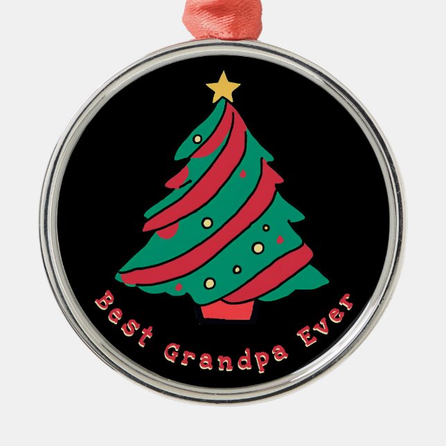 Bästa morfar någonsin | Black Julgran Julgransprydnad Metall (Framsidan)