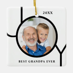 Bästa morfar någonsin Foto-jul Julgransprydnad Keramik