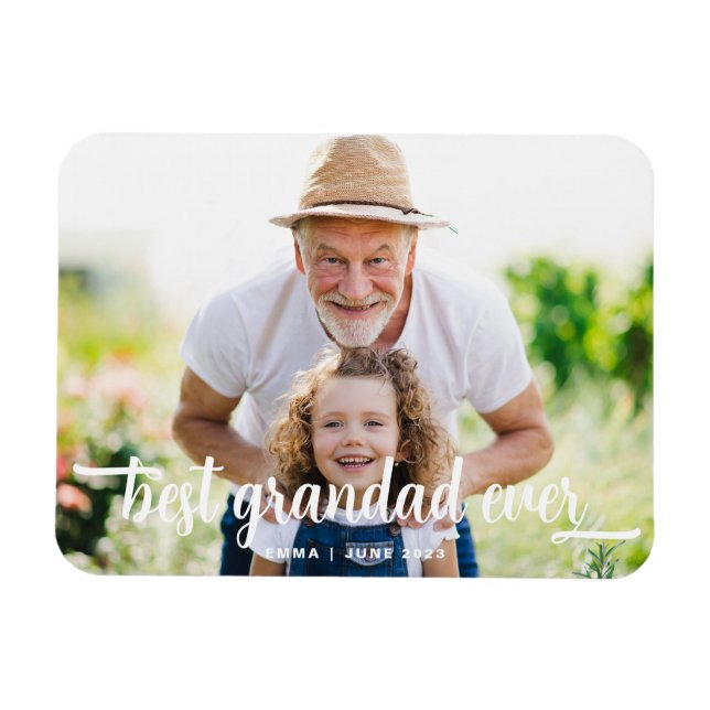 Bästa morfar någonsin-fotot magnet (Horisontell)