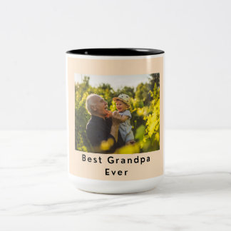 Bästa morfar någonsin fotot Två ton kaffe Mugg