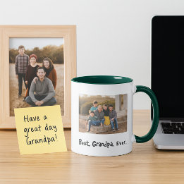 Bästa morfar någonsin-fototema för familjen mugg