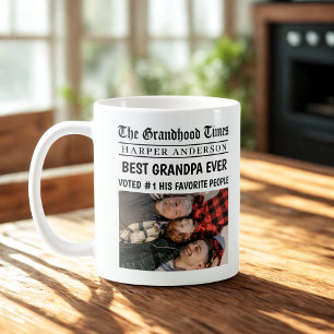 Bästa morfar någonsin, nyhetsbladets Anpassningsba Kaffemugg