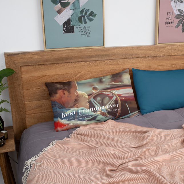 Bästa morfar någonsin | Offert- och fotogåva Lumbarkudde (Skapare uppladdad)