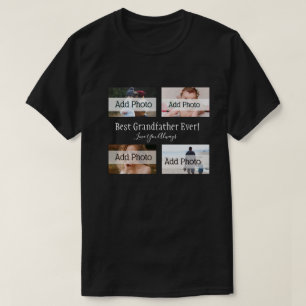 Bästa morfar någonsin Photo Collage White Script B T Shirt