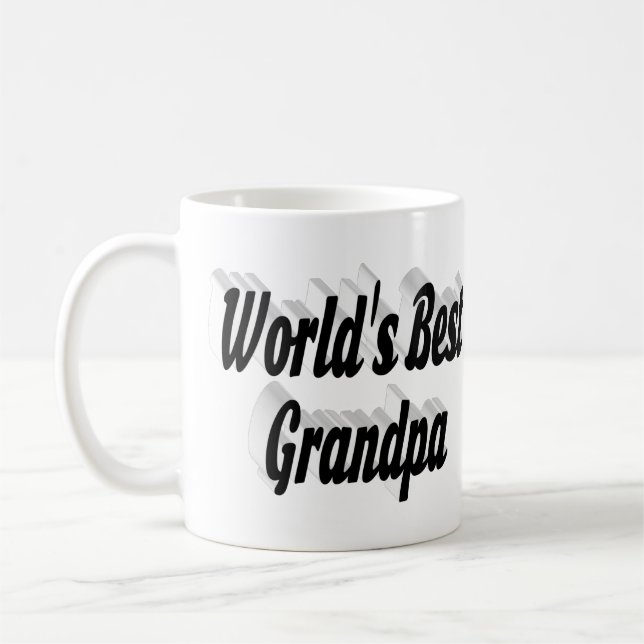 Bästa morfar-svarta text kaffemugg (Vänster)
