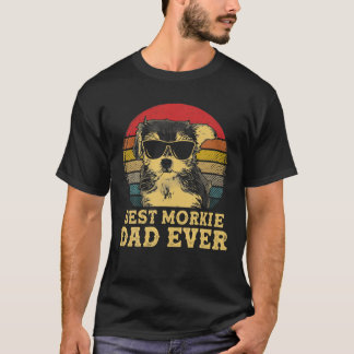 Bästa Morkie Pappa någonsin Hundälskare Retro-Vint T Shirt