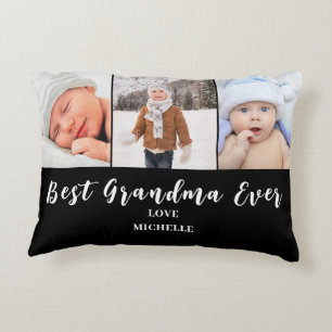 Bästa Mormor 3 Foto Namn Prydnadskudde