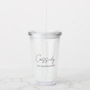 Bästa mormor Aldrig Monogoram   Akryltumlare Take Away Mugg