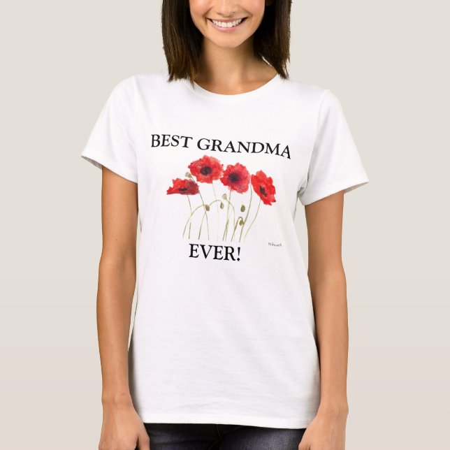 Bästa mormor Aldrippies vattenfärgsröd T-skirt T Shirt (Framsida)