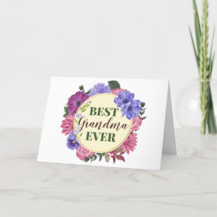Bästa mormor Alltid blommigt-Mors dag-kort Tack Kort
