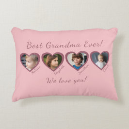 Bästa mormor-Anpassningsbar, fyra fotomall Prydnadskudde