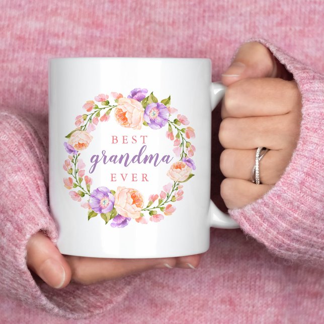 Bästa mormor Blommigt Mors dag Gift Kaffemugg (Skapare uppladdad)