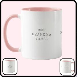 Bästa Mormor Est Anpassad Datum Minimalistisk Eleg Mugg