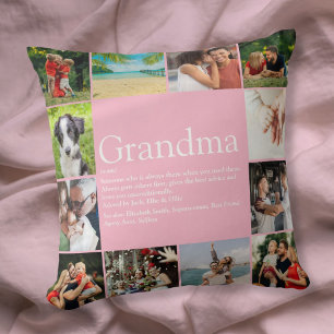 Bästa mormor farmor definition 12 fotokollage kudde