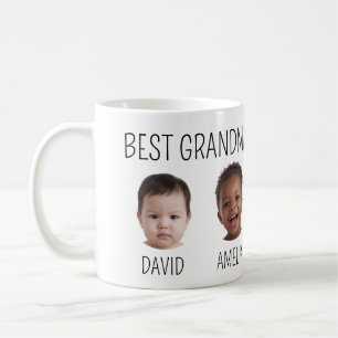 Bästa Mormor Foto Svart Text Vit Mugg