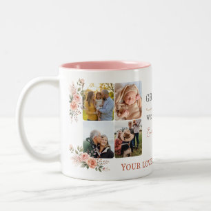 Bästa mormor fotokollektion blommig Två-Tonad mugg