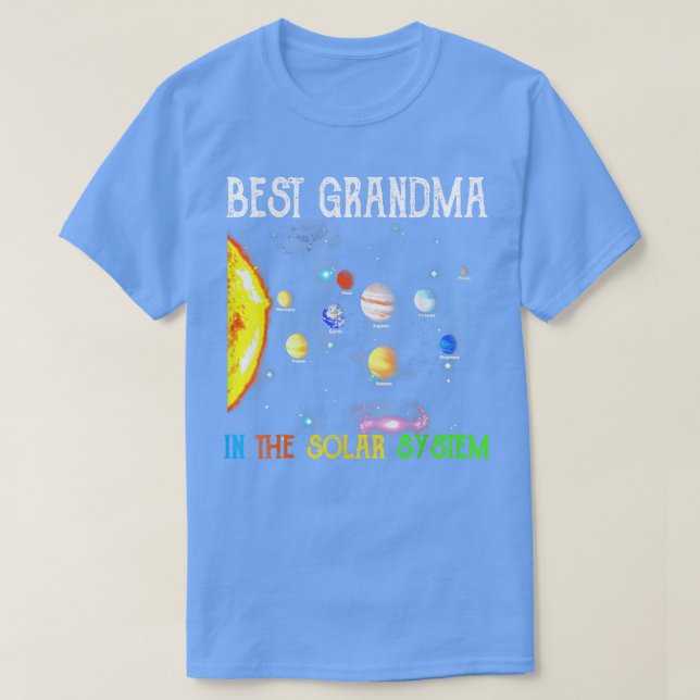 Bästa mormor i Solar System Family Matchi T Shirt (Design framsida)