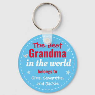 Bästa mormor i World Custom Name Keychain Nyckelring