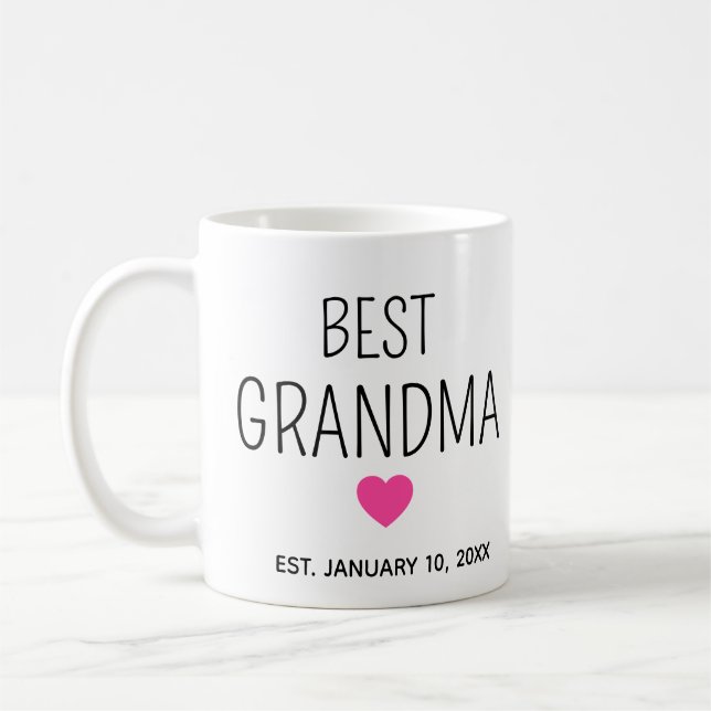 Bästa mormor med etableringsdatum Kaffe kopp (Vänster)
