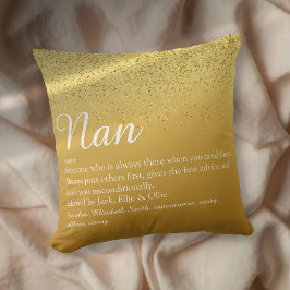 Bästa Mormor, Mormor Definition Script Guld Kudde