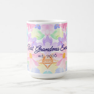 Bästa mormor mors dag akvarell blommor kaffemugg