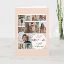 Bästa mormor någonsin 10 fotokollage kort