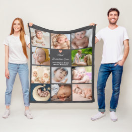 Bästa mormor någonsin, 11-fotokollage fleecefilt