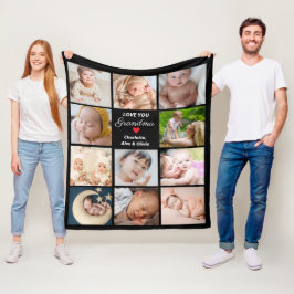 Bästa mormor någonsin, 11-fotokollage fleecefilt