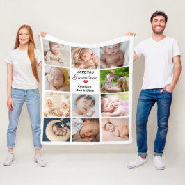 Bästa mormor någonsin, 11-fotokollage fleecefilt