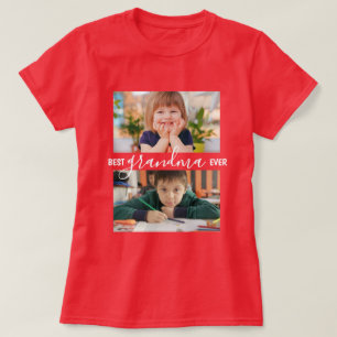 Bästa mormor någonsin 2 Fotokollektion Personlig T Shirt
