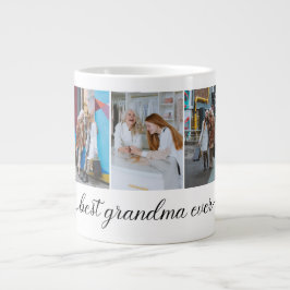 Bästa mormor någonsin, 3 fotokollage jumbo mugg