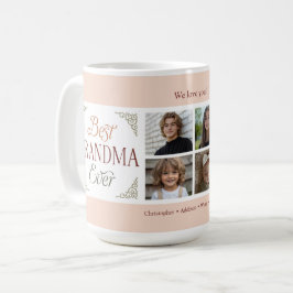 Bästa mormor någonsin 4 fotokollage kaffemugg