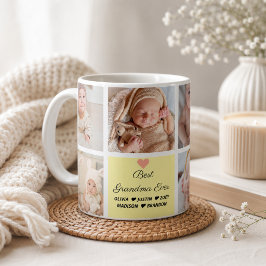 Bästa mormor någonsin 8-bildskollage kaffemugg