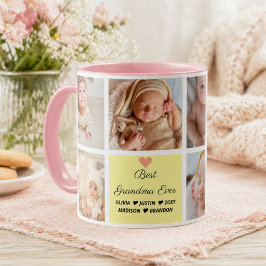 Bästa mormor någonsin 8-bildskollage kaffemugg