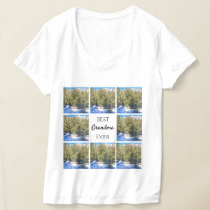 Bästa mormor någonsin 8 Photo Collage Square Anpas T Shirt