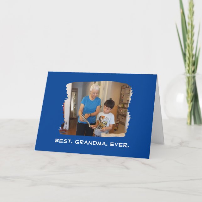 Bästa Mormor Någonsin Anpassad Foto Mormor Farmor/ Kort (Framsida)