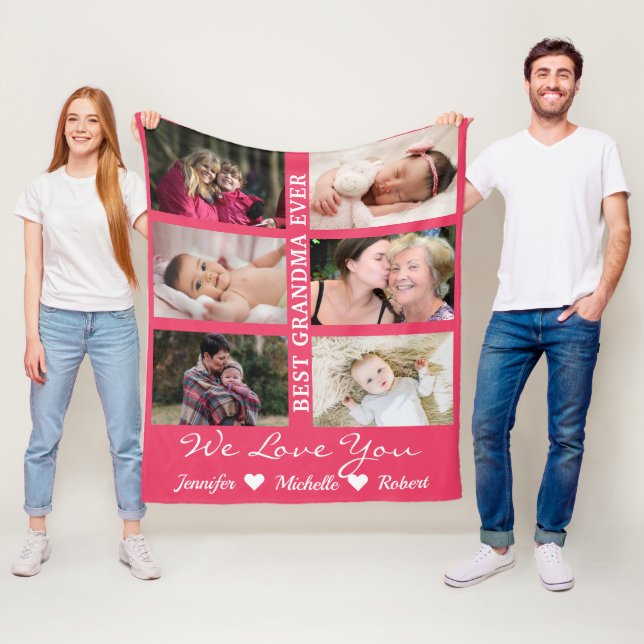 Bästa mormor någonsin Anpassningsbar Fotos Grandch Fleecefilt (På plats)
