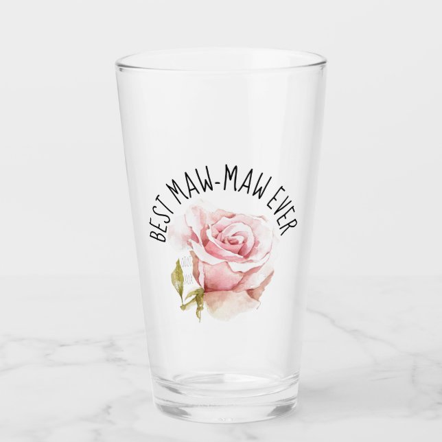 Bästa mormor någonsin Anpassningsbar Glaskopp (Framsida)